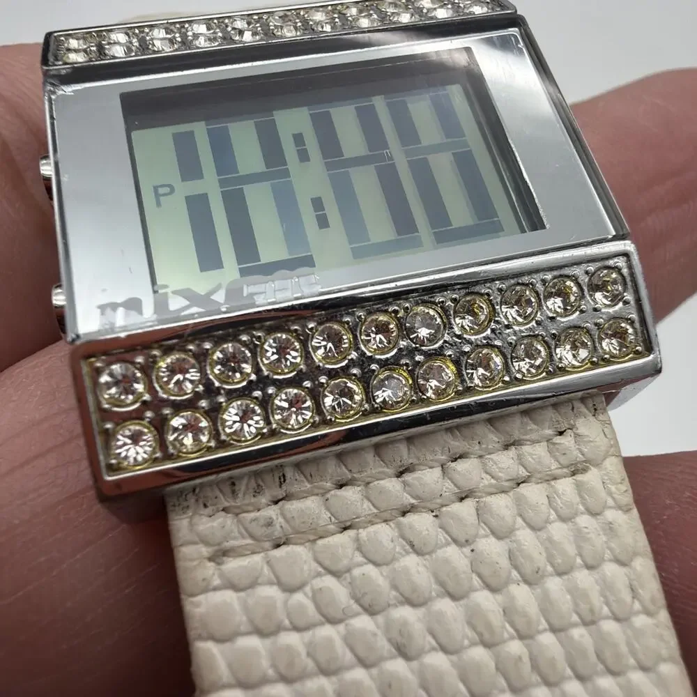 Nixon All You The Crystal Compact Quartz Gemmed Digital Ladies Wrist Watch READ